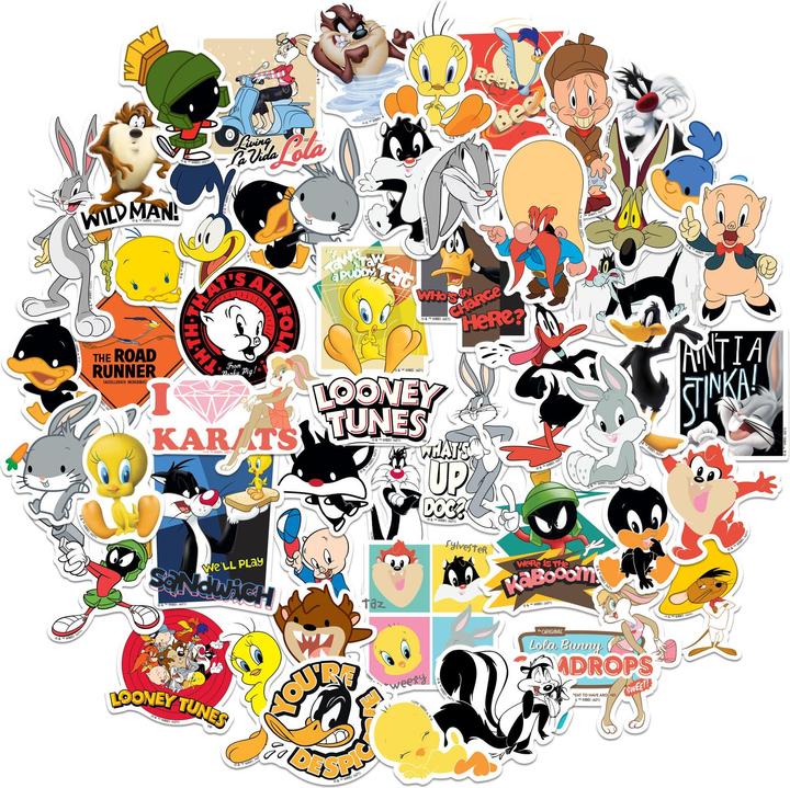 Produktbild Looney Tunes Figur Aufkleber Deluxe 50erPack Vinyl
