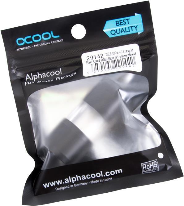 Actual product image Alphacool Icicle acrylic/acetal inline filter G1/4 IG