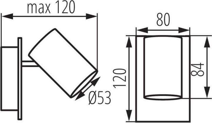 Actual product image Kanlux Wall/ceiling light EVALO GU10 White 35690 (GU10)