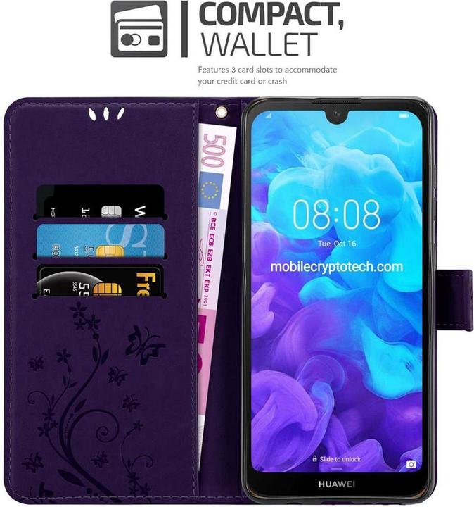 Productafbeelding Cadorabo Bloemen Boekomslag (Huawei Y6 Pro)