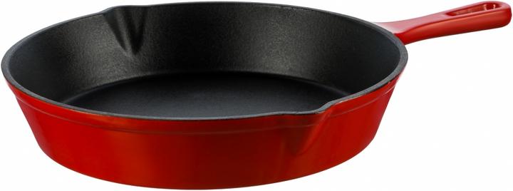 Actual product image enameled cast iron pan, 25 cm, red (25 cm, Frying pan, Cast iron)
