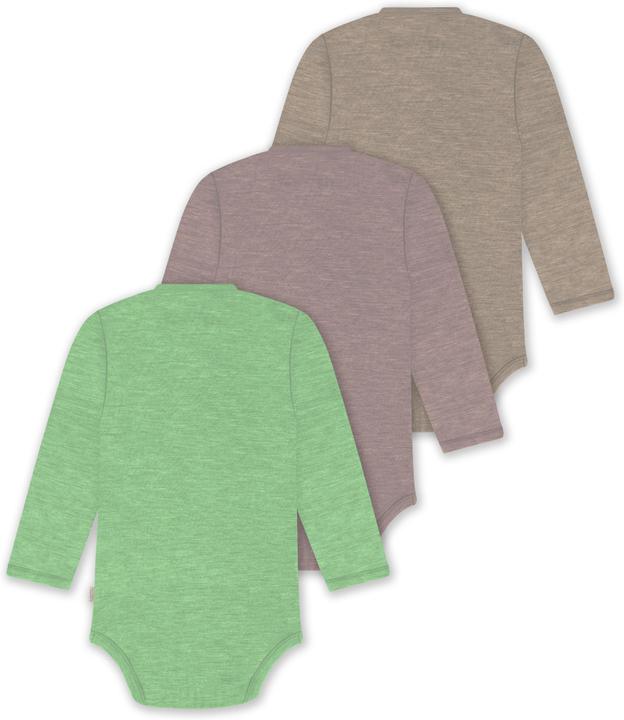 Produktbild Normani 3er Set Baby-Body Wickelbody Langarm Toddler-Bodysuit aus Merinowolle - 9357 (86)