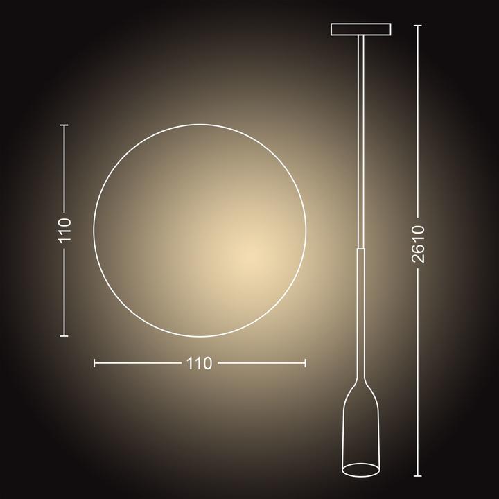 Produktbild Philips Hue White Ambiance Devote Pendelleuchte weiss 806 lm (E27, 806 lm)