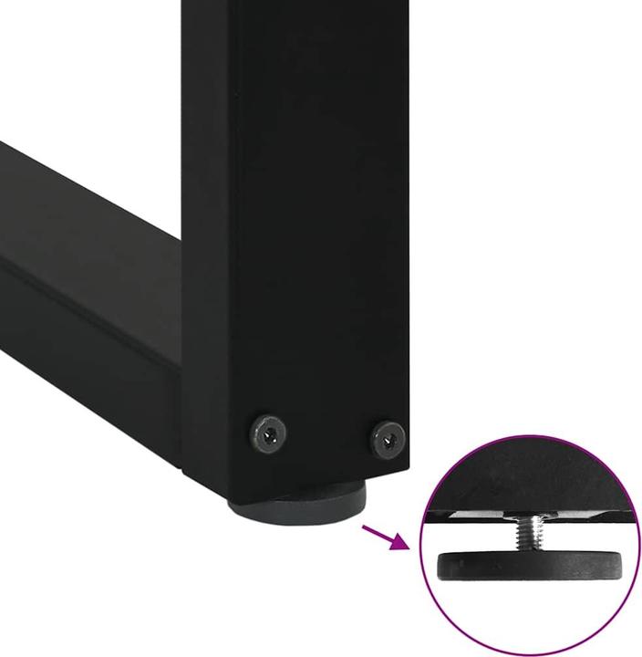 Image du produit VidaXL Pieds de table basse en U 2 pcs. noir 60x(72-73) cm acier Pied de table