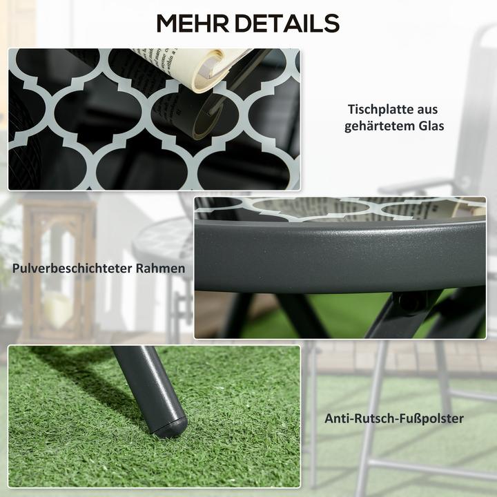 Image du produit Outsunny Table d'appoint ronde avec fonction de pliage