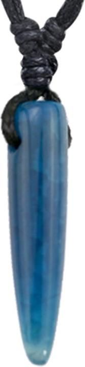 Produktbild Star Piercing Halskette schwarz Anhänger Zahn aus blauem Achat Stein (ohne Messing, Mineralisch)