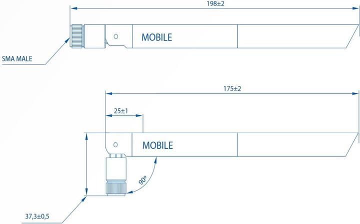 Actual product image Teltonika NETWORKS Antenna Mobile SMA, NETWORKS Antenna Mobile (4G, 3G, GSM)