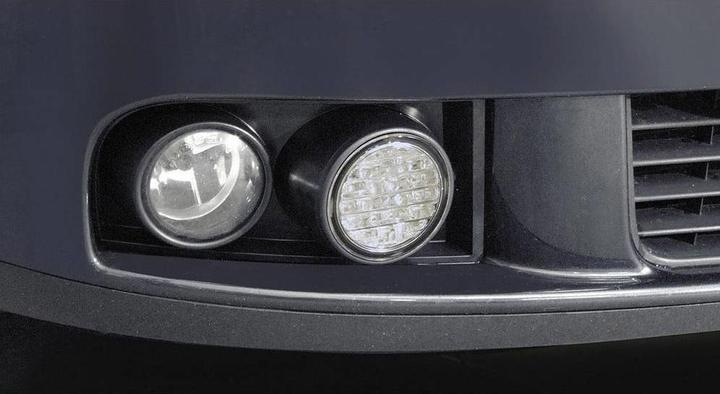Actual product image Dino LED daytime running lights grille inserts for VW Golf 5