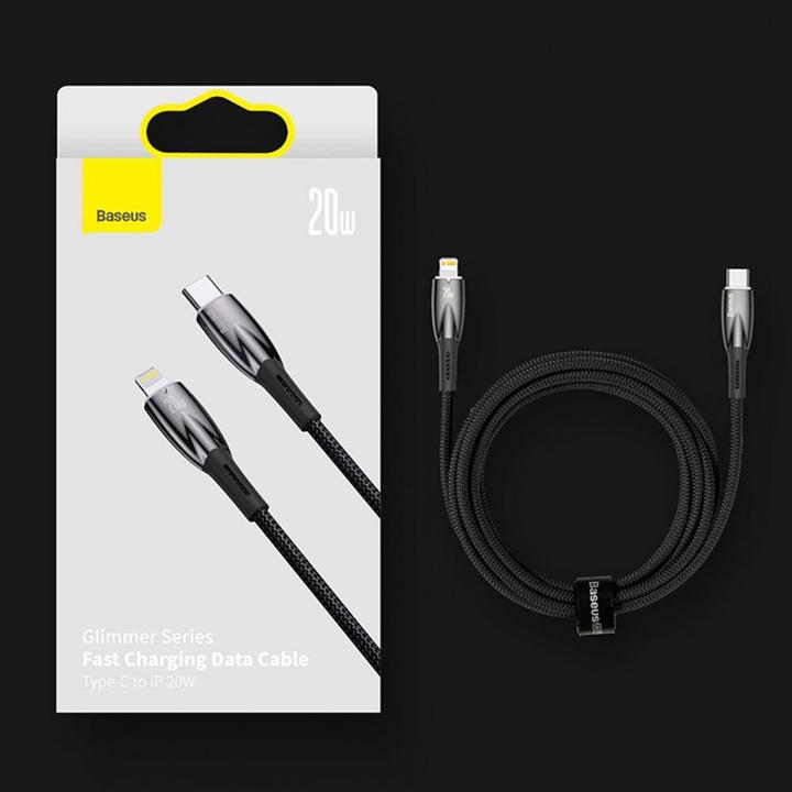 Image du produit Baseus Câble USB pour USB-C Glimmer Series, 100W, 1m (Bleu) (1 m, USB 2.0)