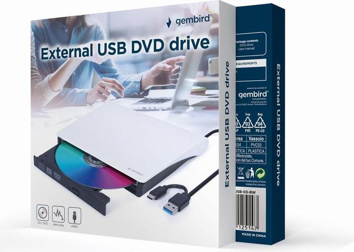 Image du produit Gembird Lecteur de DVD externe USB (Lecteur DVD)