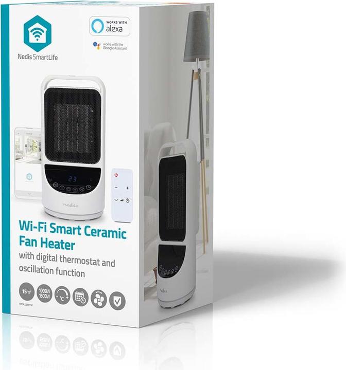 Productafbeelding Nedis SmartLife keramische PTC-luchtverhitter | Wi-Fi | 1500 W | 2 warmtestanden | oscillatie | display (1500 W)
