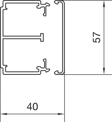 Actual product image Hager Installation trunking LF with partition wall, 40 x 57 x 2000 mm, traffic white (200 cm)