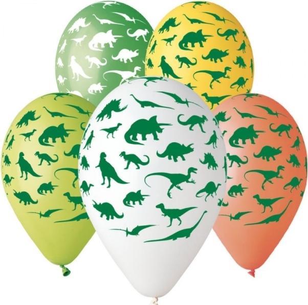 Actual product image Teddies Inflatable balloons - dinosaurs 5 pcs.