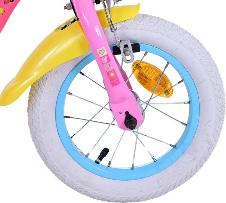 Image du produit Peppa Pig Vélo enfant 12 pouces rose avec roues stabilisatrices amovibles et deux freins à main - Sécurité u (12")