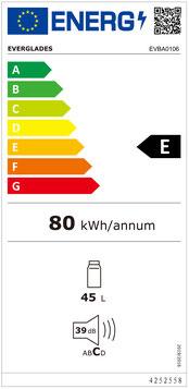 Etichetta energetica Everglades COOLER DA BAR EVBA0106