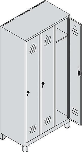 Productafbeelding C+P CP Locker Classic Plus gentiaanblauw, lichtgrijs 080010-30 S10003, 3 lockers 90,0 x 50,0 x 195,0 cm (90 cm, 195 cm)