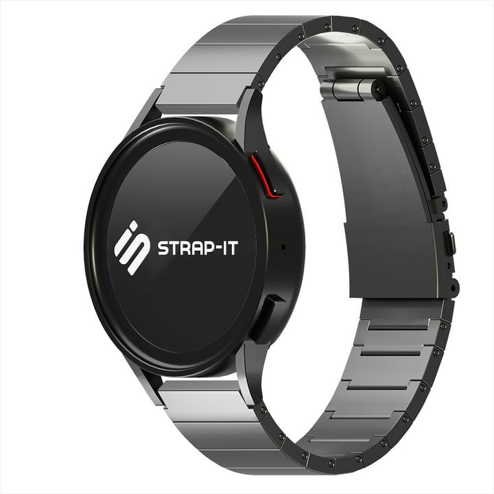 Produktbild Strap-it Luxe titanium smartwatch bandje - geschikt voor Fossil Gen 5 / Gen 5e 44mm / Gen 6 44mm - donkergrij (Titan)