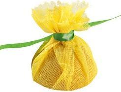 Actual product image Hygostar Lemon wrap, yellow, with green tie Cotton gauze scarf, polyester tie, to be worn in
