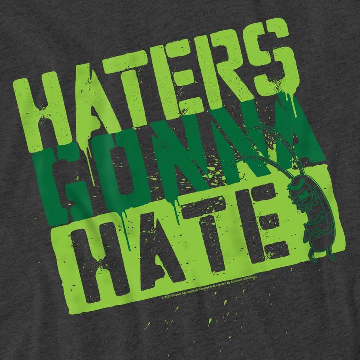Actual product image Spongebob Squarepants Unisex Adult Haters Gonna Hate T-Shirt (XL)