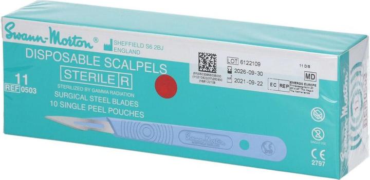 Actual product image Swann Morton Disposable Scalpels Sterile No.11 Box