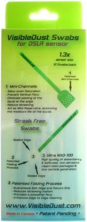 Actual product image Visible Dust Ultra MXD-100 V-Swab, 1.3x for MFT sensors - 12 pieces