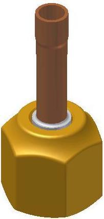 Image du produit Danfoss T2/TE2 Adaptateur CO2 1/4 - 1/4", Flare, 1/4", Lodde
