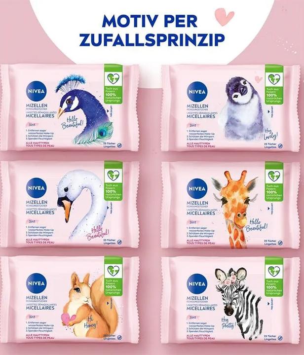 NIVEA Cleansing Wipes Micelles 3in1 Multipack 6 x 25 pieces (Cleaning cloths)