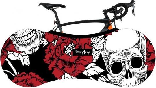 Actual product image Flexyjoy Flexible bike cover with storage case, skulls, FJB744