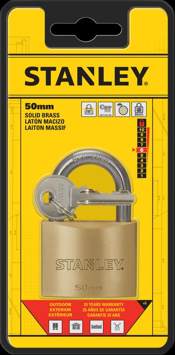 Actual product image Stanley Brass padlock 50mm