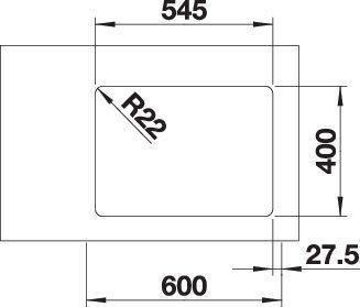Actual product image Blanco Andano 340/180-U (Undermount sink, 44 cm, 58.50 cm)