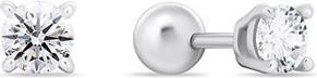 Brilio Silver - Silver stud earrings with clear zircons EA923/4/5W - Diameter: 0.6 cm