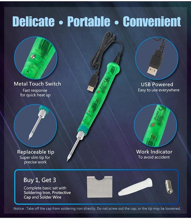 Actual product image Purecrea USB Soldering Iron SI-168U 8W