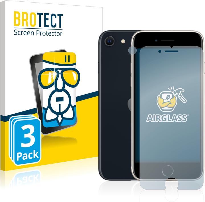 Produktbild BROTECT AirGlass Panzerglasfolie (3 Stück, Apple iPhone SE (3rd Gen))