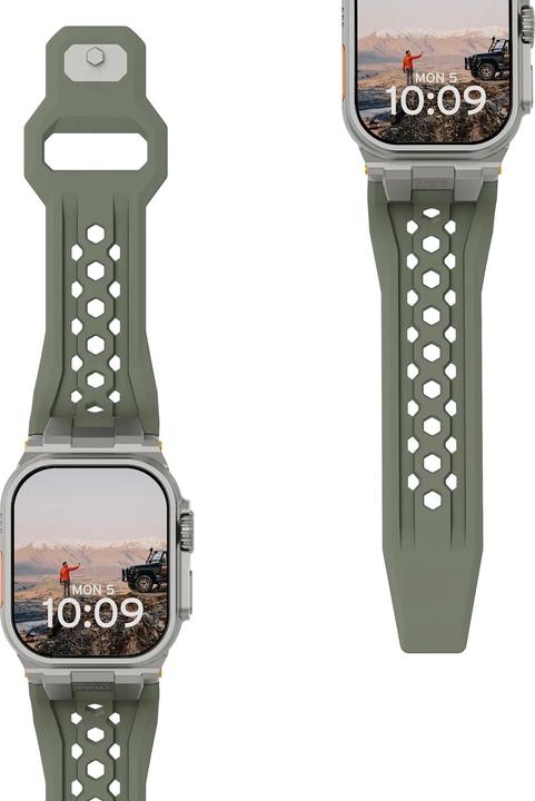 Immagine prodotto UAG Urban Armor Gear Monarch Strap| Apple Watch Ultra/42/44/45/46mm| oliva/titanio| (194158117236) (Fluoroelastomero, Gomma)