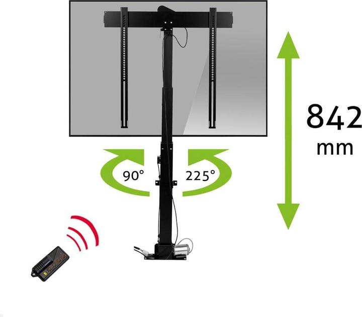 Actual product image MonLines MLS007B TV lift swivelling up to 65 inches, 842 mm stroke, black (65", 50 kg)