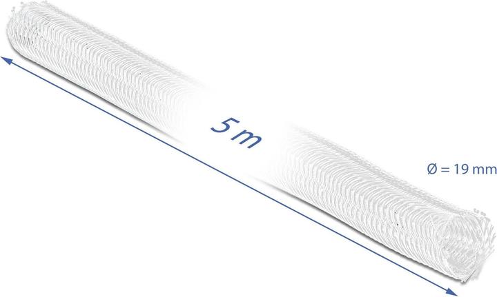 Image du produit Delock Gaine tressée avec velcro 5 m x 19 mm blanc (Gaines pour câbles, 550 cm)