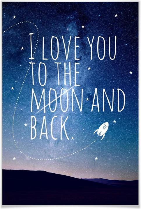 Produktbild Trenddeko I love you to the Moon and back (70 x 100 cm)