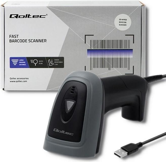 Image du produit Qoltec 50863 Wired QR & BARCODE Scanner | USB (Codes à barres 2D)