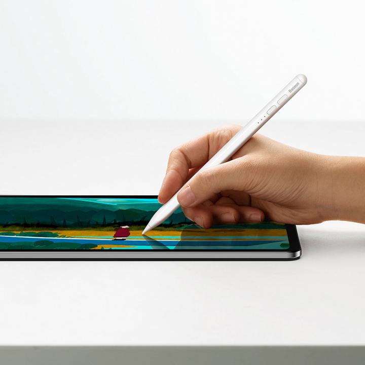 Image du produit Baseus Stylet actif à écriture fluide avec indicateurs LED (avec rejet de la paume) Blanc (Incluant : T