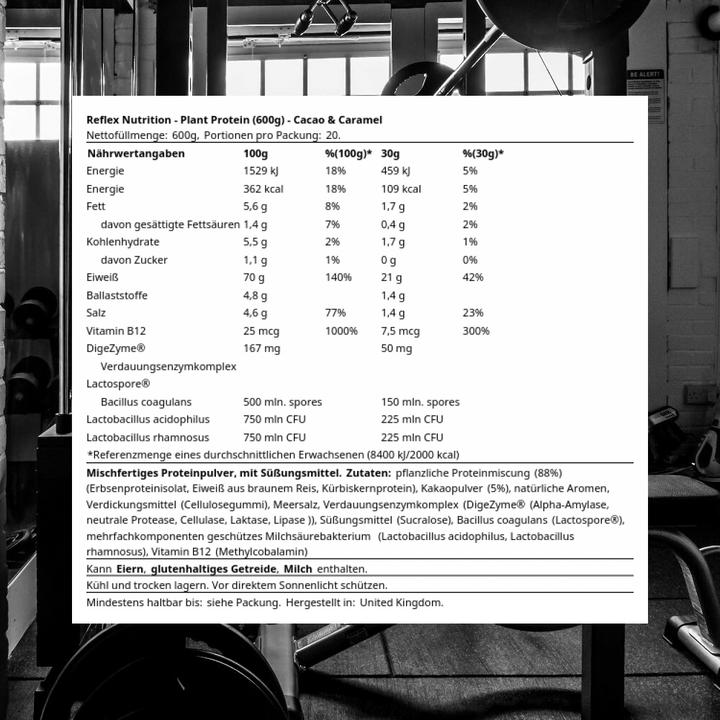 Image du produit Reflex Nutrition Protéines végétales (Cacao & caramel, 1 pcs, 600 g)
