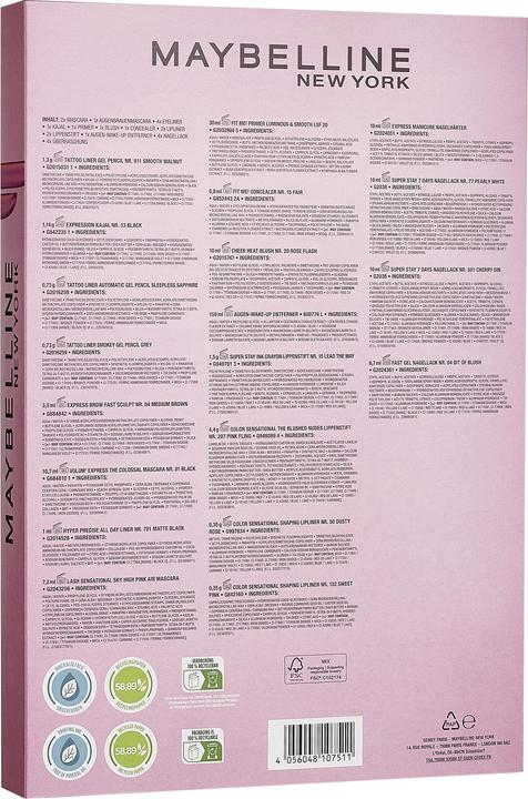 Nutritional values and ingredients Maybelline New York Happy Holidays