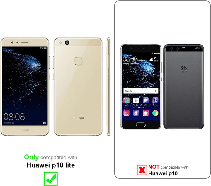 Actual product image Cadorabo Fullcover Display Protection Glass for Huawei P10 LITE Retail Packaging (1 Piece, Huawei P10 Lite)