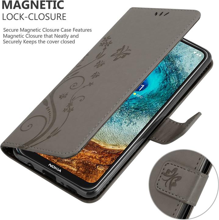 Actual product image Cadorabo Flower Book cover (Nokia X20, Nokia X10)