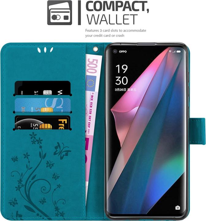 Immagine prodotto Cadorabo Copertina del libro a fiori (Oppo Find X3 Pro)