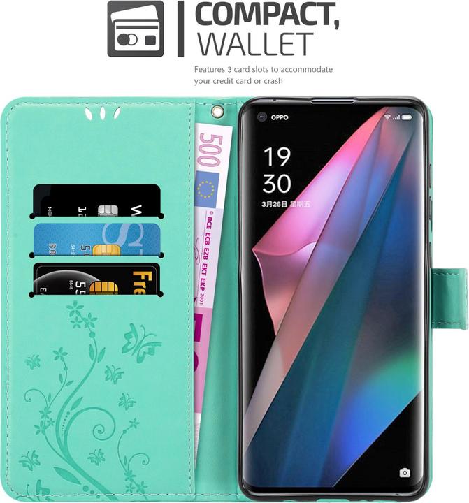 Immagine prodotto Cadorabo Copertina del libro a fiori (Oppo Find X3 Pro)