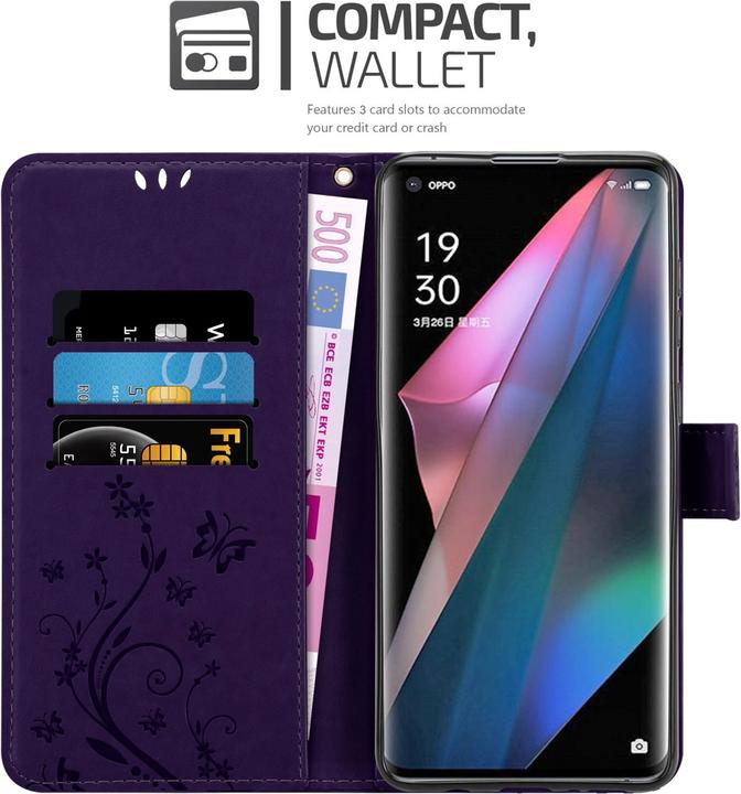 Immagine prodotto Cadorabo Copertina del libro a fiori (Oppo Find X3 Pro)