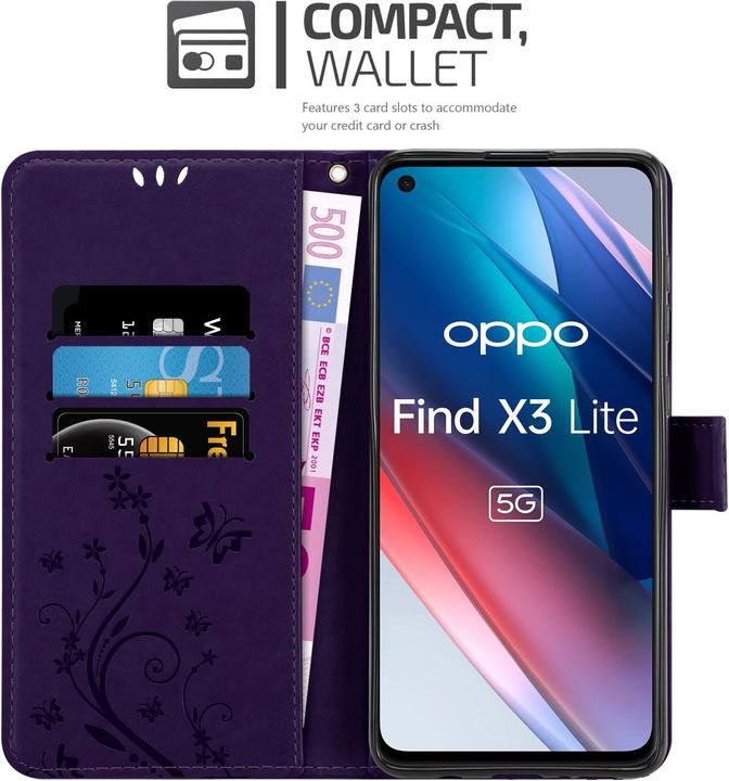Immagine prodotto Cadorabo Copertina del libro a fiori (Oppo Find X3 Lite)