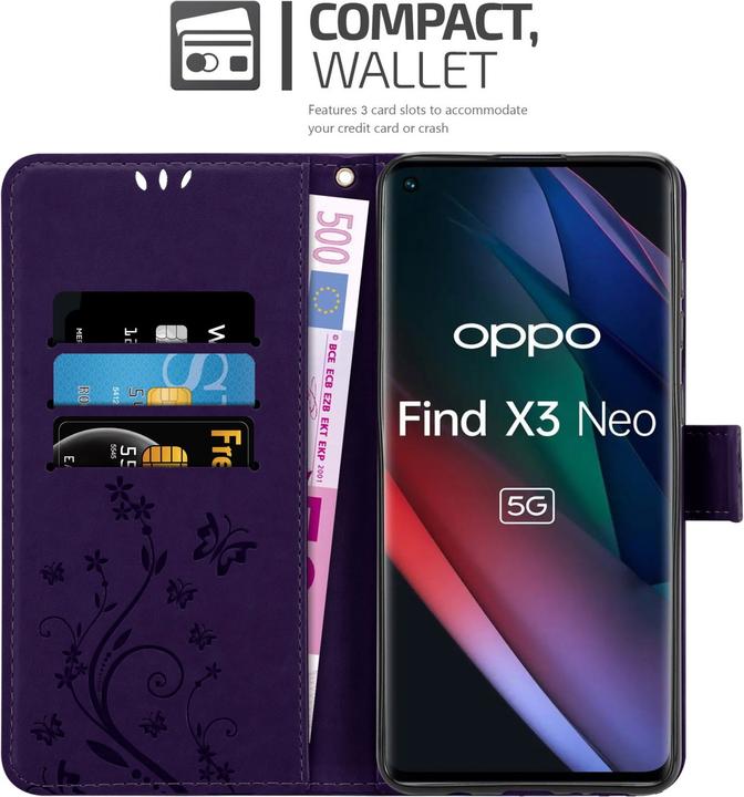 Produktbild Cadorabo Flower Book Hülle (Oppo Find X3 Neo)