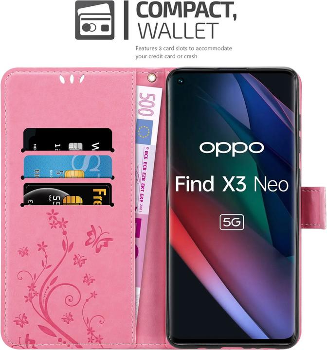 Actual product image Cadorabo Flower Book cover (Oppo Find X3 Neo)