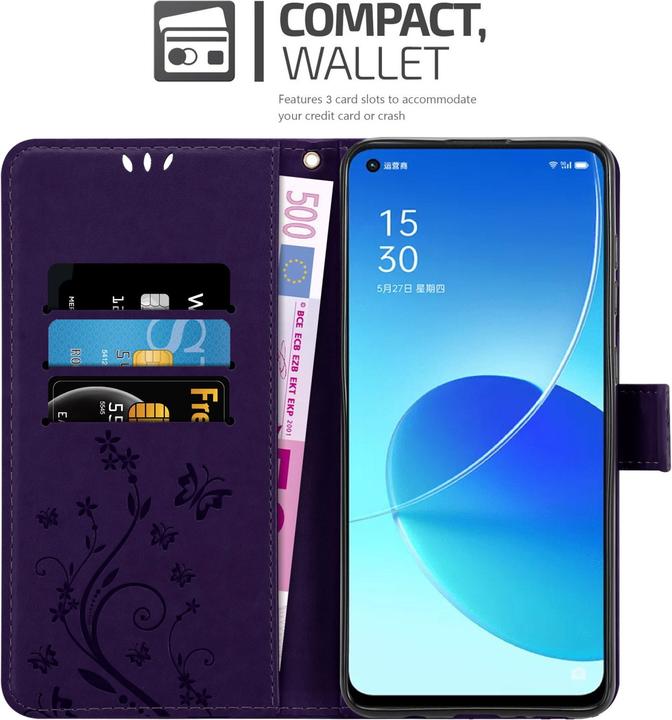 Actual product image Cadorabo Flower Book cover (Oppo Reno 6 5G)